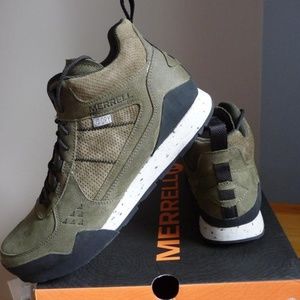 Merrell Mens Burnt Rock Mid Waterproof Fashion Sneaker